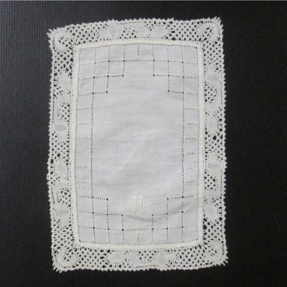 Vintage Monogram Pulled Thread Handkerchief Lot 3… - image 5